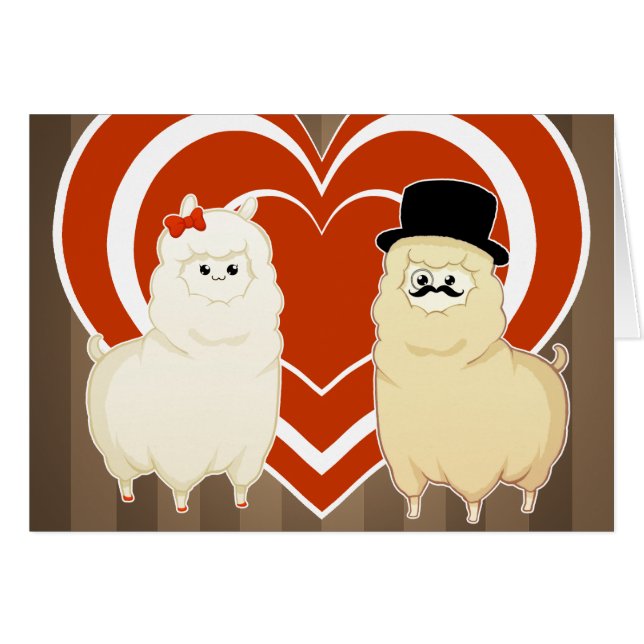 Cute Fancy Alpaca Couple (Voorkant Horizontaal)