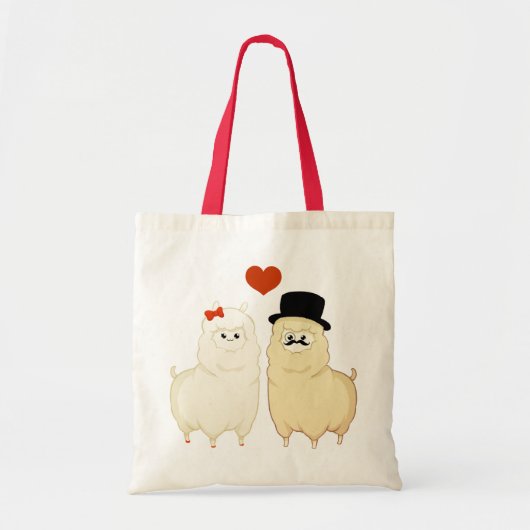Cute Fancy Alpaca Couple Tote Bag (Voorkant)