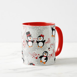 Cute Fancy Top Hat Kerstmis Penguin Mok