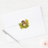 Cute Fancy Waterverf Egel Ontworpen Ronde Sticker (Envelop)