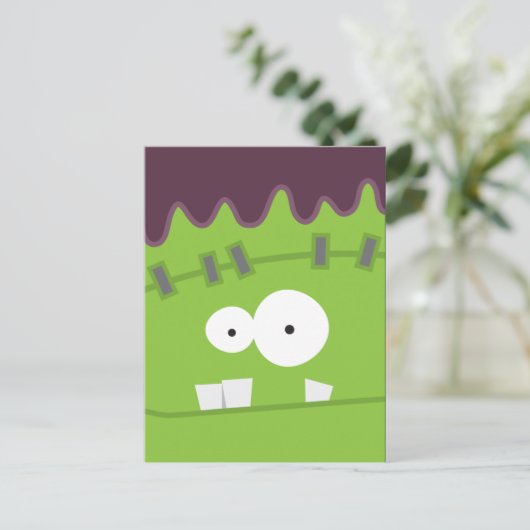Cute Fankenstein's Monster Face Briefkaarten (Staand voorkant)