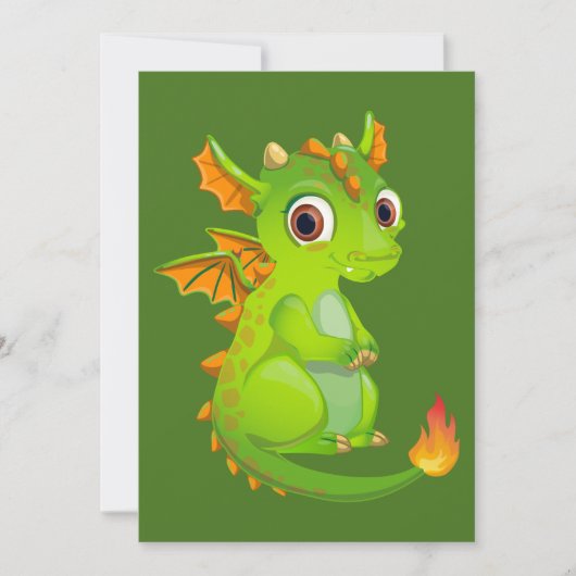 Cute Fantasy Dragon Feestdagenkaart (Voorkant)