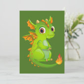 Cute Fantasy Dragon Feestdagenkaart (Staand voorkant)