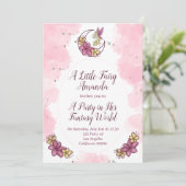 Cute Fantasy Fairy over de uitnodiging van de Moon (Staand voorkant)