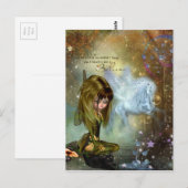 Cute Fantasy Fairy & Pegasus Believe Quote Briefkaart (Voorkant / Achterkant)