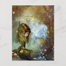 Cute Fantasy Fairy & Pegasus Believe Quote