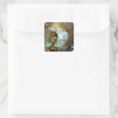 Cute Fantasy Fairy & Pegasus Believe Quote Vierkante Sticker (Tas)