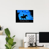 Cute Fantasy Horse Owl and Rider Poster (Thuiskantoor)