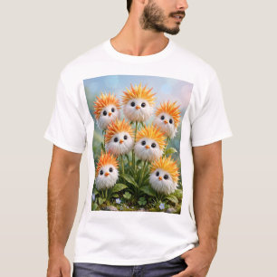 Cute Fantasy Kuiken Bloemen Tuin T-shirt   Tee