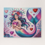 Cute Fantasy Mermaid With Hearts Legpuzzel<br><div class="desc">Cute Fantasy Mermaid With Hearts
Art/illustration
colorful
customizable</div>