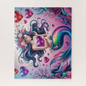 Cute Fantasy Mermaid With Hearts Legpuzzel (Verticaal)
