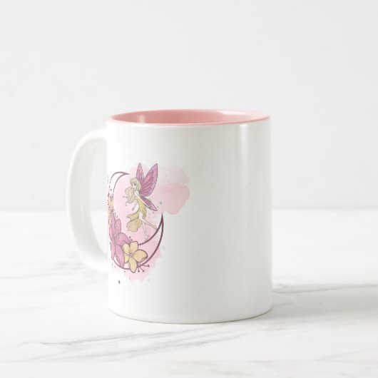 Cute Fantasy Moon Fairy, Girl Custom Name Mok (Voorkant links)