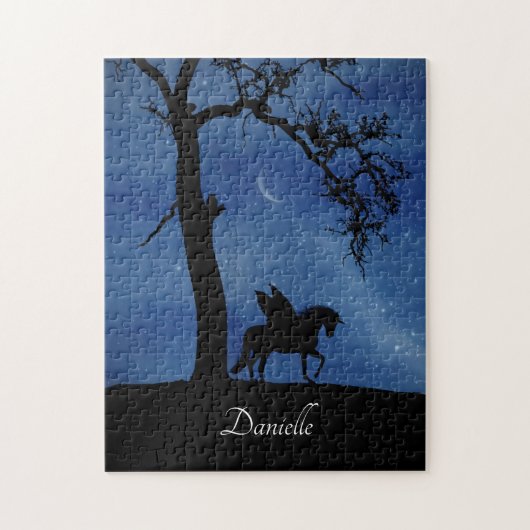 Cute Fantasy Pegasus Unicorn Custom Name Legpuzzel (Verticaal)