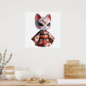 Cute Fantasy Pop Wall Art Poster voor Moderne Kame (Keuken)