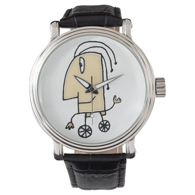 Cute fantasy speelgoed sketchy tekening horloge (Voorkant)