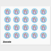 Cute Fantasy Unicorn Ronde Sticker (Vel)
