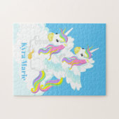 Cute Fantasy unicorn voegt naam toe Legpuzzel (Horizontaal)