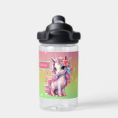 Cute fantasy unicorn voegt naam toe waterfles (Achterkant)