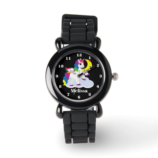 Cute fantasy unicorn voegt naamhorloge toe horloge (Voorkant)