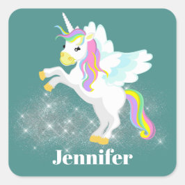 Cute Fantasy unicorn voegt sticker toe