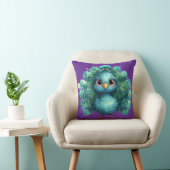 Cute Fantasy whimsical Blue Peacock Kussen (Stoel)