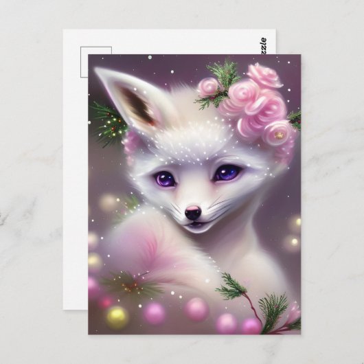 Cute Fantasy White Fox Briefkaart (Voorkant / Achterkant)