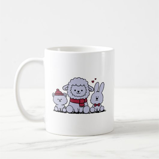 Cute Farm Animal Koffiemok (Links)