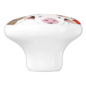 Cute Farm Animal Portrait Keramische Knop (Zijkant)