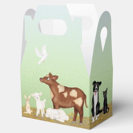 Cute farm animals baby shower gable preferred box bedankdoosjes (Geopend)