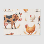 Cute Farm Animals Barn Pattern Tissuepapier (Voorkant)
