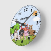 Cute Farm Animals for Kids Ronde Klok (Hoek)