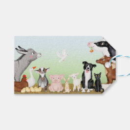Cute farm animals gift label cadeaulabel