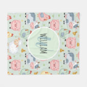 Cute Farm Animals Nursery Fleece Deken (Voorkant (Horizontaal))