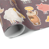 Cute Farm Animals Patroon Cadeaupapier (Rol Hoek)