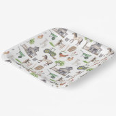 Cute Farm Animals Tractors Name Happy Birthday Papieren Bordje (Gebogen)