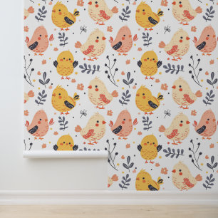 Cute Farm Baby Animals with Boho Florals #5 Behang