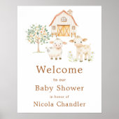 Cute Farm Barn Baby Shower Welcome Poster (Voorkant)