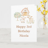 Cute Farm Barn Cows Birthday Party Kaart (Gele Bloem)