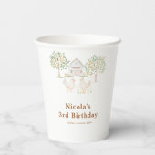 Cute Farm Barn Hens Birthday Papieren Bekers (Achterkant)