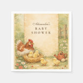 Cute Farm Chicks Baby Shower Servet (Voorkant)
