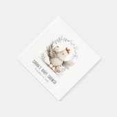 Cute Farm Mum and Baby Chick Floral Baby Shower Servet (Hoek)