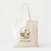 Cute Farm Mum and Baby Chick Floral Baby Shower Tote Bag (Voorkant)