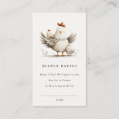 Cute Farm Mum Baby Chick Diaper Raffle Baby Shower Informatiekaartje (Voorkant)