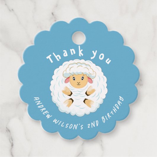 Cute Farm Sheep Farm Party Animal Ball Bedankjes Labels (Voorkant)