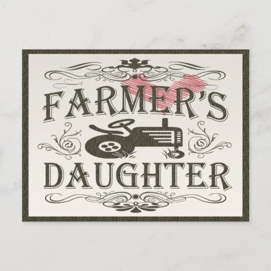 Cute Farmer's dochter Briefkaart (Voorkant)