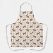 Cute Farmhouse Hare And Carrots Pattern Beige Schort (Voorkant)