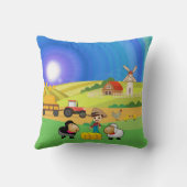 Cute Farmhouse, Sheep & Chicks Sierkussen (Achterkant)