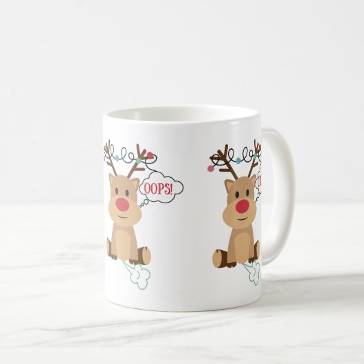 Cute Farting Reindeer Koffiemok (Voorkant rechts)