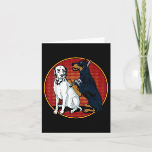 Cute Fashionable Doberman Tattooing Dalmatian Dog Kaart
