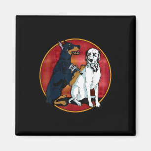 Cute Fashionable Doberman Tattooing Dalmatian Dog Magneet